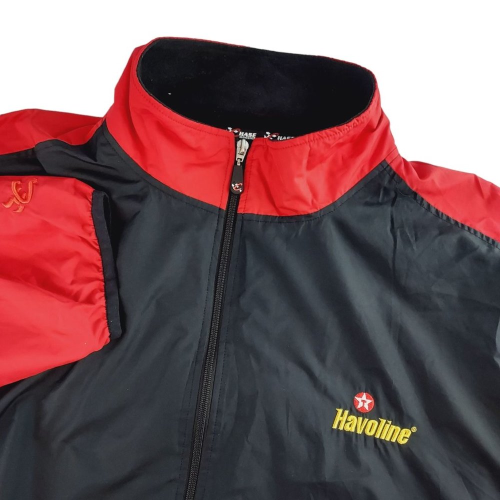 Chase Authentics Havoline NASCAR Windbreaker Mens 2XL Black Red Racing Jacket 42